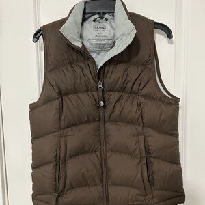 L.L. Bean Brown Goose Down Women's Vest Size Small